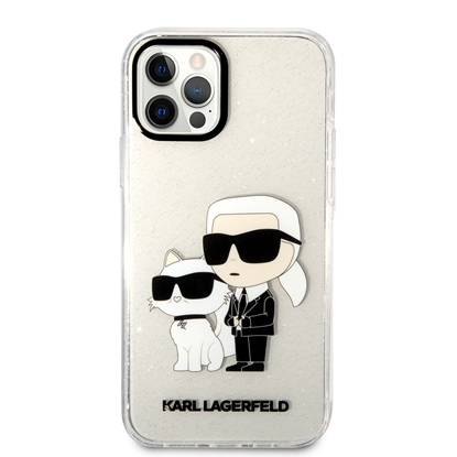 Изображение Karl Lagerfeld IML Glitter Karl and Choupette NFT Case for iPhone 12/12 Pro / transparent
