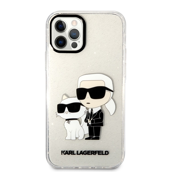Изображение Karl Lagerfeld IML Glitter Karl and Choupette NFT Case for iPhone 12/12 Pro / transparent