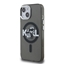 Изображение Karl Lagerfeld IML Glitter Karl and Choupette Sketch MagSafe Case for iPhone 15 / black