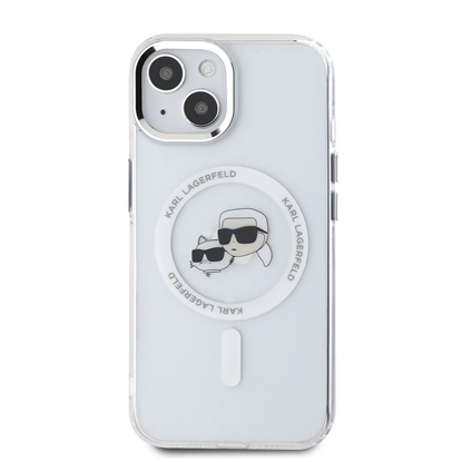Изображение Karl Lagerfeld IML K&CH Heads Metal Frame MagSafe Case for iPhone 15 / Transparent