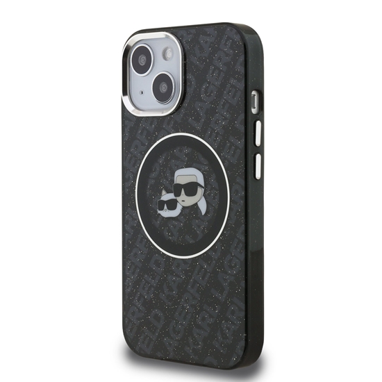 Изображение Karl Lagerfeld IML K&CH Heads Repeated Logo MagSafe Case for iPhone 15 / black