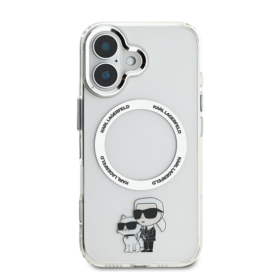 Picture of Karl Lagerfeld IML Karl and Choupette MagSafe Case for iPhone 16 / transparent