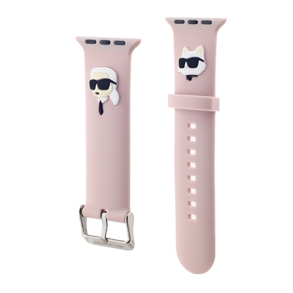 Изображение Karl Lagerfeld Karl and Choupette Head NFT Watch Strap for Apple Watch 38/40/41 / pink