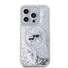 Изображение Karl Lagerfeld Liquid Glitter Karl and Choupette Heads MagSafe Case for iPhone 15 Pro Max / Transparent