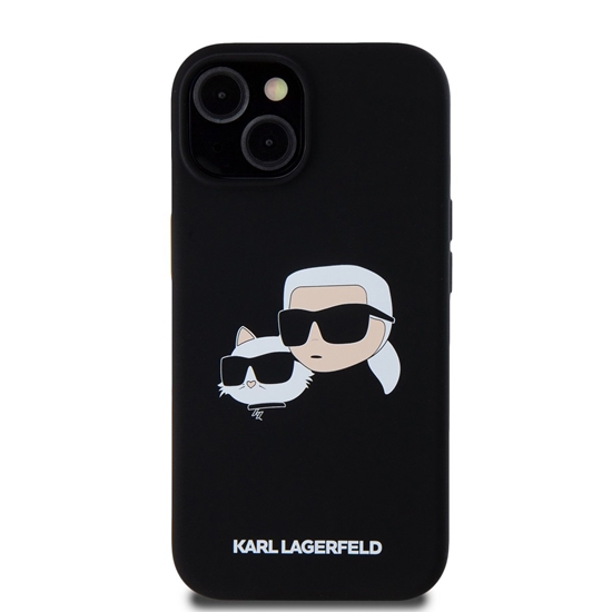 Picture of Karl Lagerfeld Liquid Silicone Double Heads MagSafe Case for iPhone 15 Pro Max / black