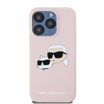 Picture of Karl Lagerfeld Liquid Silicone Double Heads MagSafe Case for iPhone 15 Pro Max / Pink