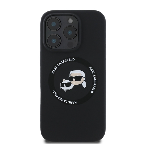 Picture of Karl Lagerfeld Liquid Silicone K&CH Heads MagSafe Case for iPhone 16 Pro Max / black