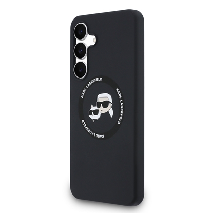 Picture of Karl Lagerfeld Liquid Silicone K&CH Heads MagSafe Case for Samsung Galaxy S25 FE / Black