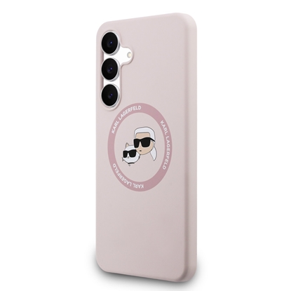 Picture of Karl Lagerfeld Liquid Silicone K&CH Heads MagSafe Case for Samsung Galaxy S25 FE / pink