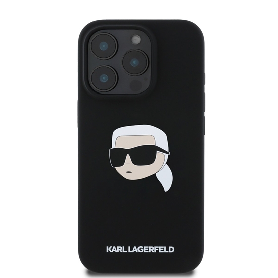 Picture of Karl Lagerfeld Liquid Silicone Karl Head MagSafe Case for iPhone 16 Pro Max / Black