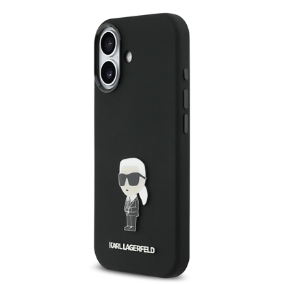 Picture of Karl Lagerfeld Liquid Silicone Metal Ikonik Case for iPhone 17 / Black