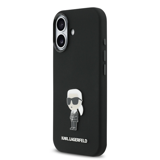 Picture of Karl Lagerfeld Liquid Silicone Metal Ikonik Case for iPhone 17 / Black