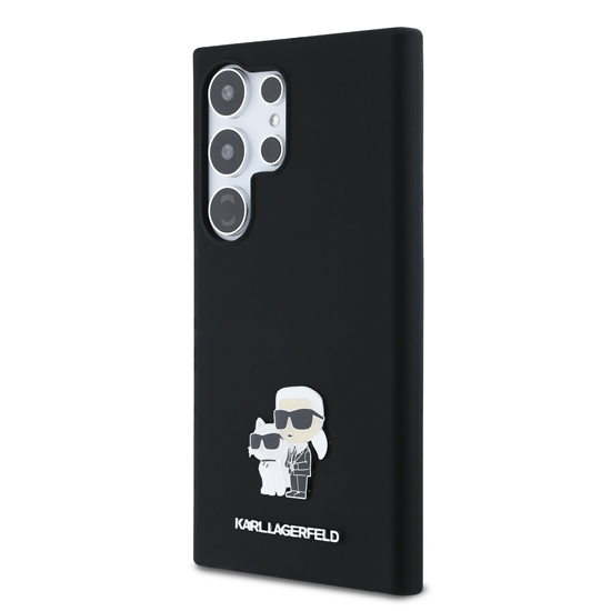 Picture of Karl Lagerfeld Liquid Silicone Metal Karl and Choupette Case for Samsung Galaxy S24 Ultra / black