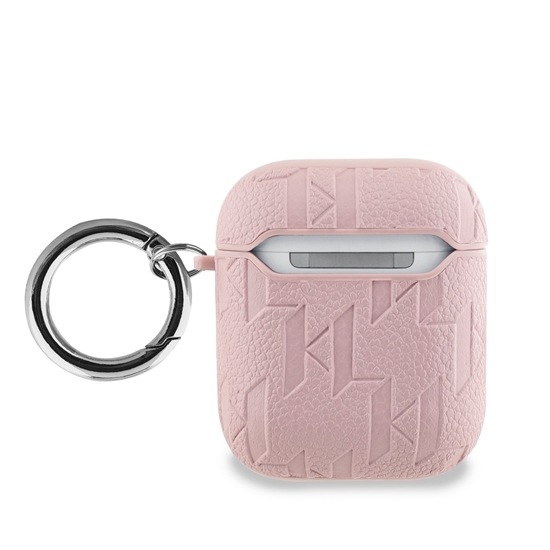 Picture of Karl Lagerfeld PU Embossed Karl and Choupette Heads Case for AirPods 1/2 / pink