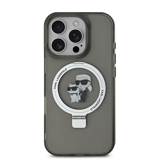 Picture of Karl Lagerfeld Ringstand Karl and Choupette MagSafe Case for iPhone 16 Pro Max / black