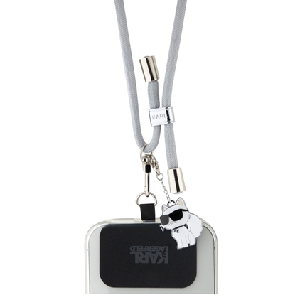 Picture of Karl Lagerfeld Universal Crossbody Strap Cord and Choupette Pins / grey