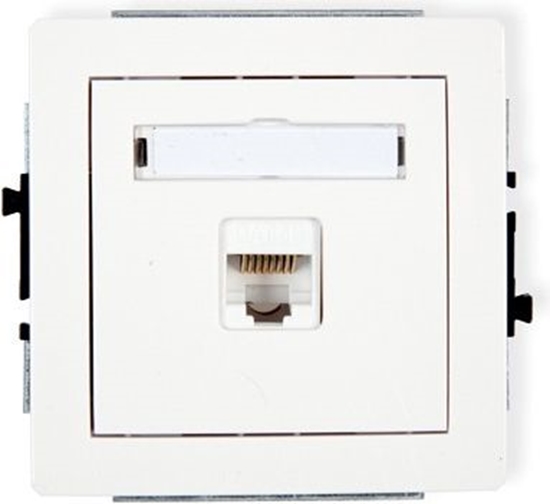Изображение Karlik Deco gniazdko podtynkowe komputerowe pojedycze 1xRJ45, kategoria 5e, 8-stykowe biae (DGK-1)