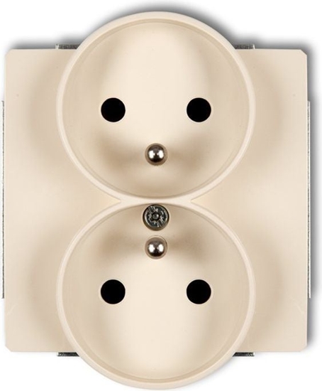 Picture of Karlik DECO gniazdko podtynkowe podwójne do ramki z uziemieniem 2x2P+Z beowe 1DGPR-2z Karlik - 1DGPR-2z