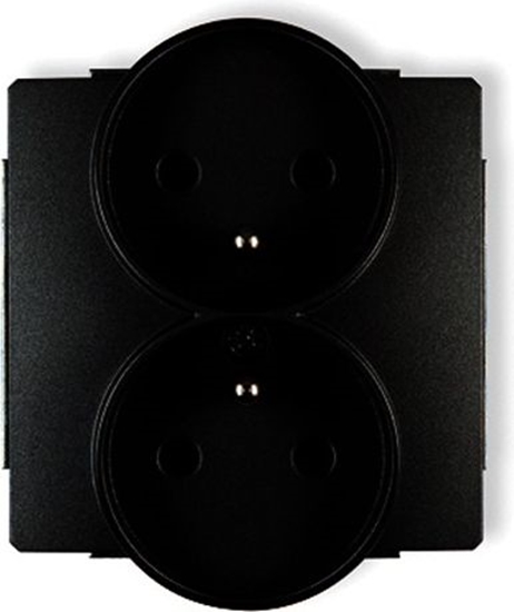 Picture of Karlik Deco gniazdko podtynkowe podwójne do ramki z uziemieniem czarny mat (12DGPR-2z)