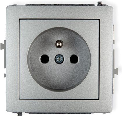 Attēls no Karlik Deco gniazdko podtynkowe pojedycze z uziemieniem srebrny metalik (7DGP-1z)