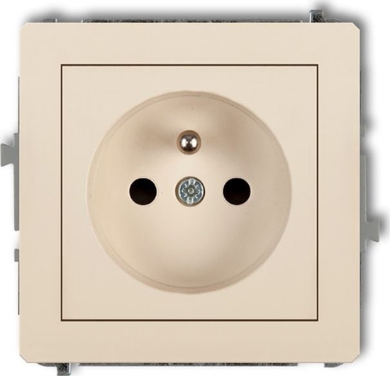 Picture of Karlik DECO Gniazdo pojedyncze z/u 2P+Z beowy 1DGP-1z