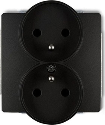 Attēls no Karlik DECO Soft Gniazdo podwójne z/u do ramki grafitowy 11DGPRSO-2z