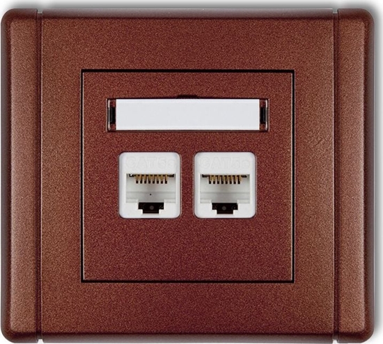 Picture of Karlik FLEXI Gniazdo komputerowe podwójne 2xRJ45, kat. 6, 8-stykowe biay FGK-4