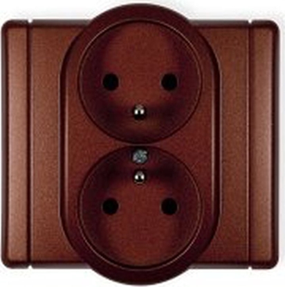 Attēls no Karlik FLEXI Gniazdo podwójne z/u brzowy metalik 9FGP-2z