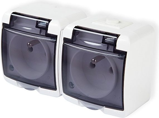 Picture of Karlik gniazdko hermetyczne podwójne 2x2P+Z biae (GHE-2d)