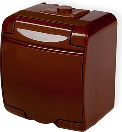 Picture of Karlik gniazdko hermetyczne pojedycze Junior brzowe (4GHE-1)