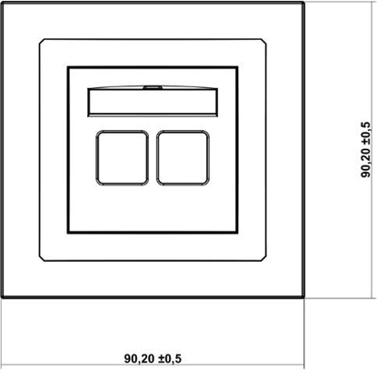 Attēls no Karlik Gniazdo antenowe pojedyncze SAT + gniazda komputerowe pojedyncze 1xRJ45 grafitowy (11DGFK)