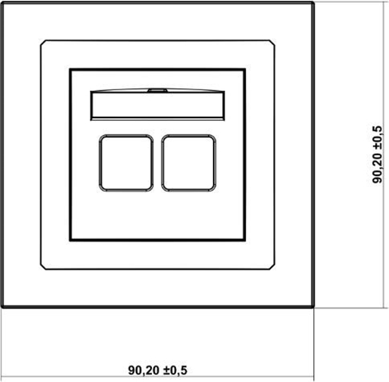 Picture of Karlik Gniazdo antenowe pojedyncze SAT + gniazda komputerowe pojedyncze 1xRJ45 grafitowy (11DGFK)
