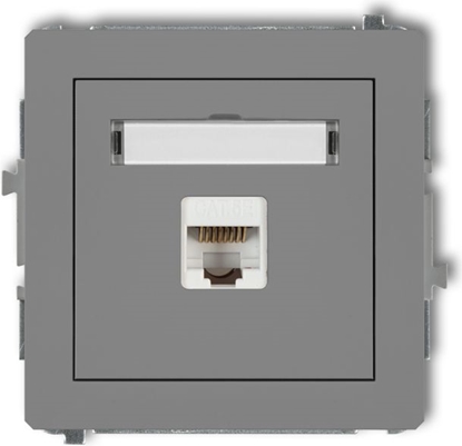 Attēls no Karlik Gniazdo komputerowe pojedyncze 1xRJ45 szary mat (27DGK-1)