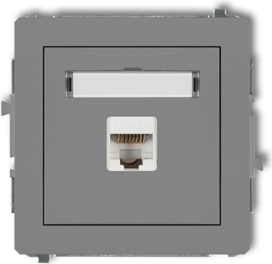 Picture of Karlik Gniazdo komputerowe pojedyncze 1xRJ45 szary mat (27DGK-1)
