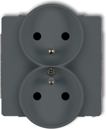 Attēls no Karlik Gniazdo podwójne Deco z/u grafitowy mat (28DGPR-2z)