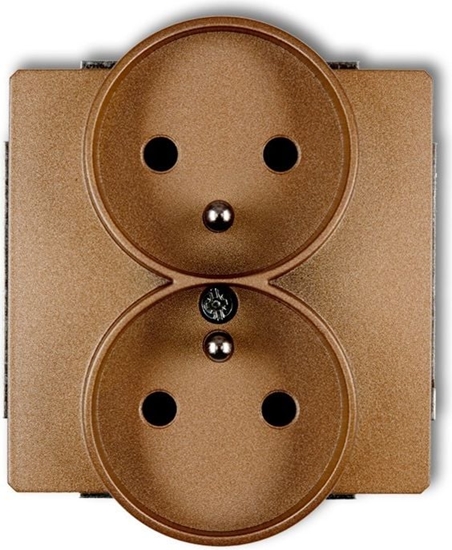 Picture of Karlik Gniazdo podwójne Deco zoty metalik (8DGPR-2z)