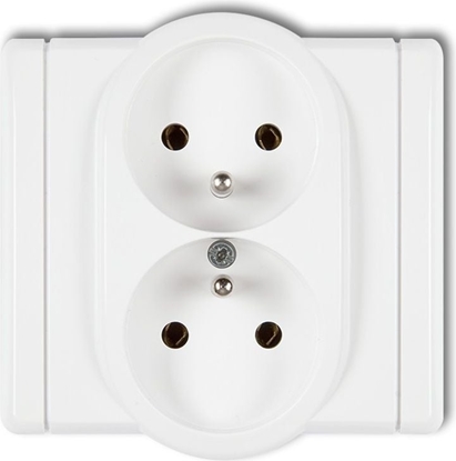 Attēls no Karlik Gniazdo podwójne Flexi z/u biay (FGP-2z)