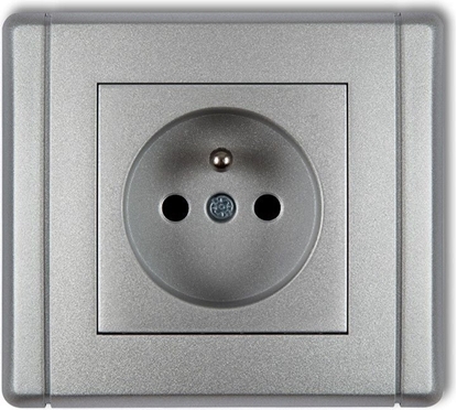 Attēls no Karlik Gniazdo pojedyncze Flexi z/u 2P+Z srebrny metalik (7FGP-1z)