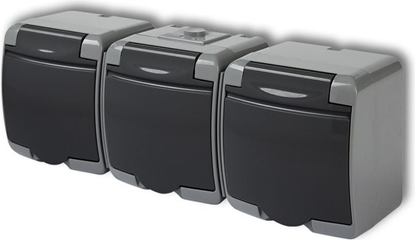 Attēls no Karlik Gniazdo potrójne Junior z/u popielaty grafitowy (30GHE-3)