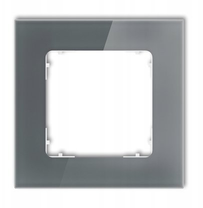 Attēls no Karlik ICON Ramka uniwersalna pojedyncza kwadratowa - szko (ramka: grafitowy spód: biay) 28-0-IRSK-1