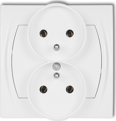 Attēls no Karlik LOGO Gniazdo podwójne z/u biay LGPR-2z