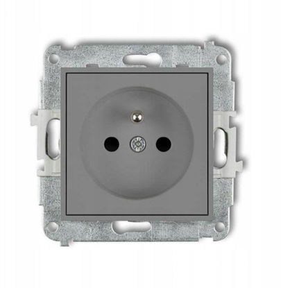 Attēls no Karlik Mechanizm gniazda pojedynczego z uziemieniem osony torów prdowych szary mat 27IGP-1zp