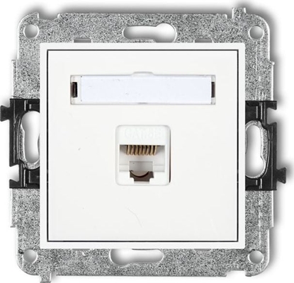 Изображение Karlik MINI Gniazdo komputerowe pojedyncze 1xRJ45 kat. 5e 8-stykowy biay MGK-1