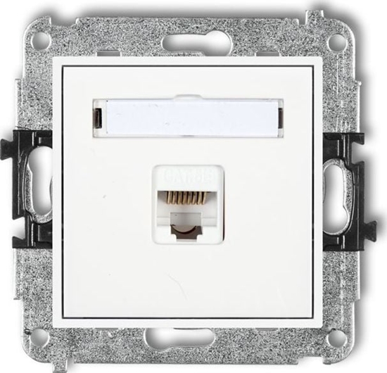 Изображение Karlik MINI Gniazdo komputerowe pojedyncze 1xRJ45 kat. 5e 8-stykowy biay MGK-1
