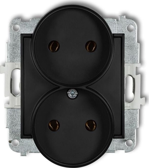 Picture of Karlik MINI Gniazdo podwójne b/u czarny mat 12MGPR-2
