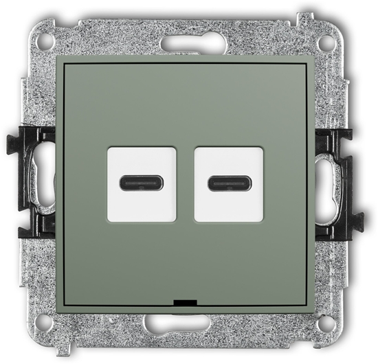 Picture of Karlik MINI Mechanizm adowarki USB podwójnej 2xUSB C, 20W max., without descriptive field szawiowy 61MCUSBBO-7