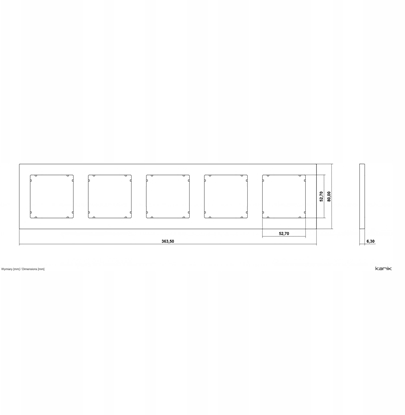 Attēls no Karlik MINI Ramka piciokrotna kwadratowa z tworzywa taupe 60MR-5