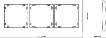 Attēls no Karlik Ramka Deco Soft uniwersalna potrójna z tworzywa srebrny metalik (7DRSO-3)