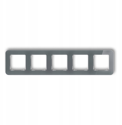 Attēls no Karlik Ramka uniwersalna piciokrotna zaokrglona, efekt szka (ramka: grafitowa spód: biay) 28-0-IRSZ-5