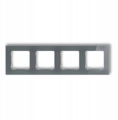 Attēls no Karlik Ramka uniwersalna poczwórna kwadratowa - efekt szka (ramka: grafitowa spód: biay) 28-0-IRSK-4